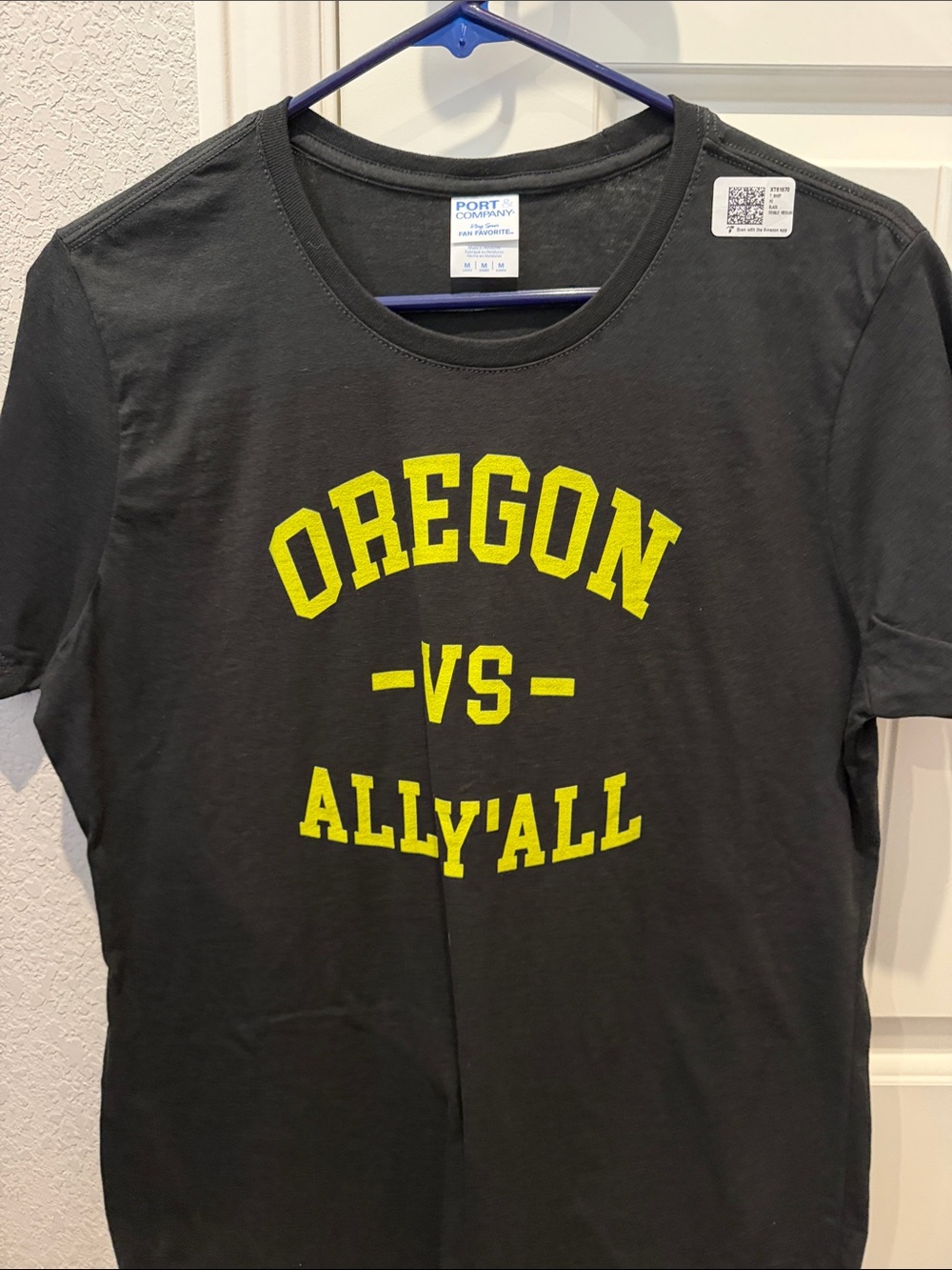 Women’s 'Oregon vs Ally'all' Black Tee with Yellow Print